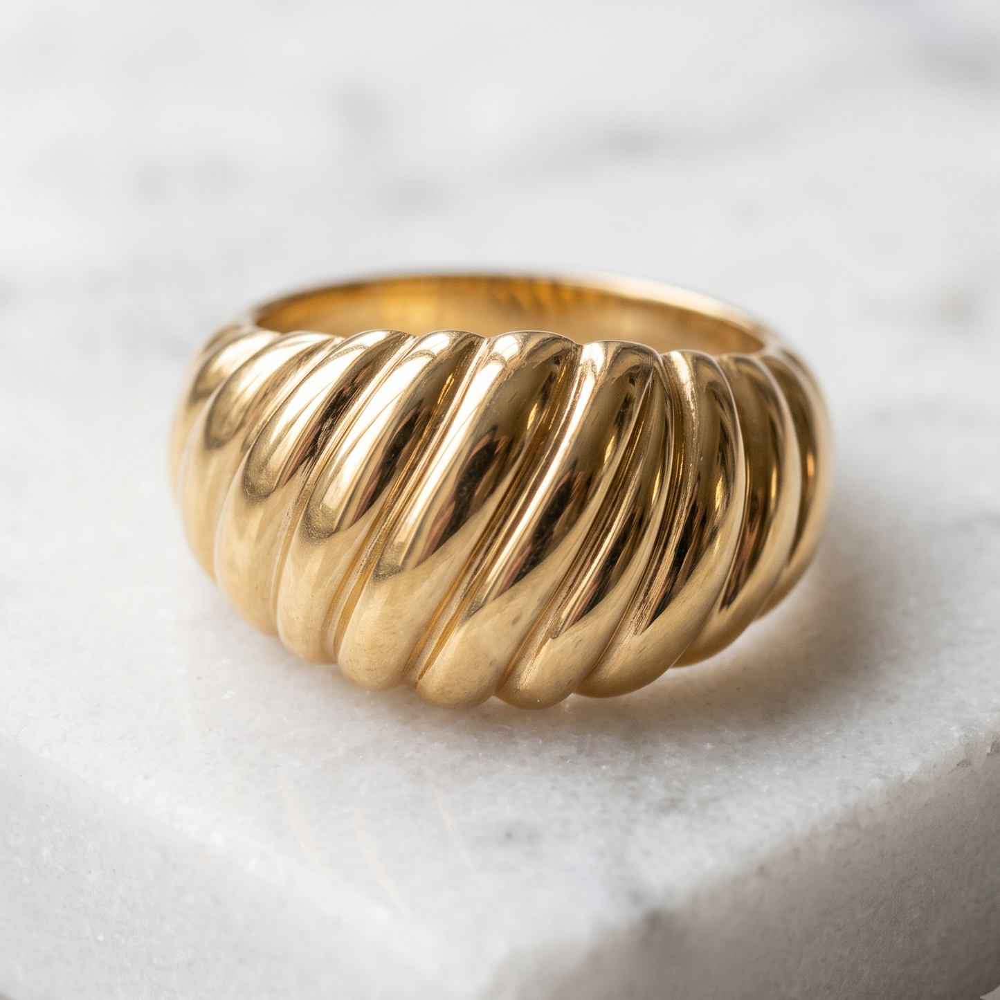 Croissant Sculpted Dome Ring