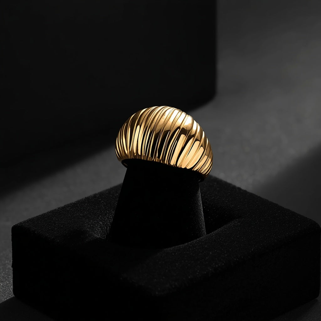 Croissant Sculpted Dome Ring